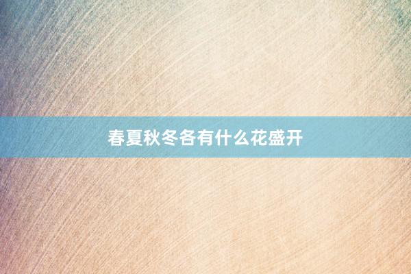 春夏秋冬各有什么花盛开